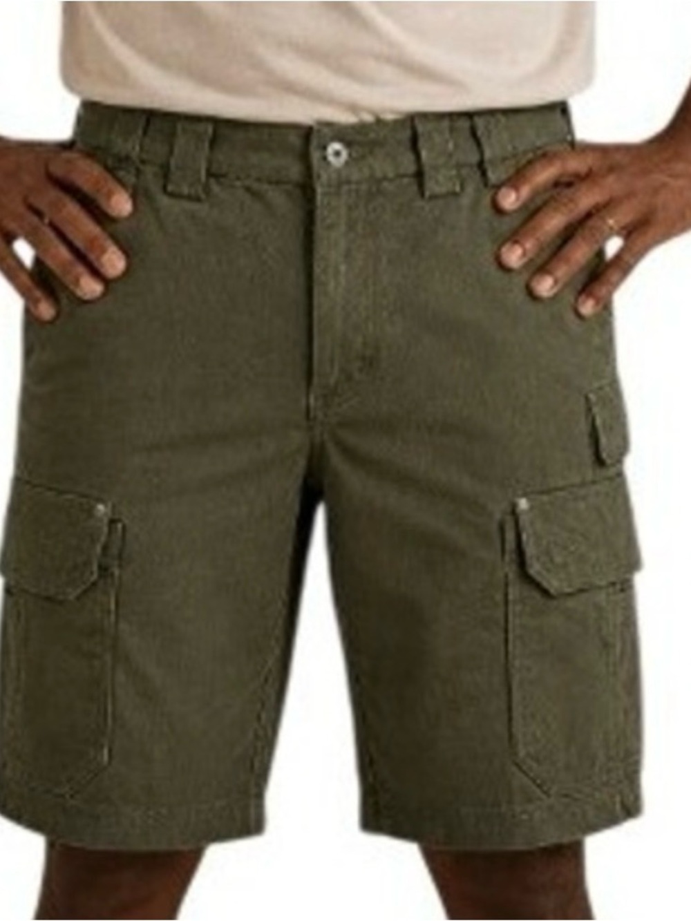 Duluth Trading CO Fire Hose Style 12" Cargo Shorts Rugged Olive, Mens Waist 32